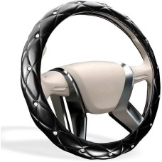 Оплетка MONA LIZA Оплетка MONA LISA Tiffany экокожа, стеганая со стразами, M /черный/