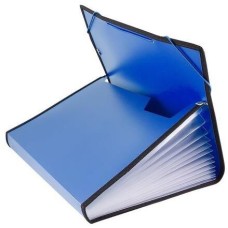БЮРОКРАТ Портфель -BPR13LBLUE, 13 отд., A4, с окантовкой, пластик, 0.7мм, синий