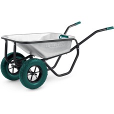 KRAFTOOL MAXDrive-2 110л, 280 кг, двухколесная, с трубным усилителем, кузов 0,9 мм, полиуретановые колеса, тачка строительная (39860)
