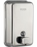 BRIMIX - Дозатор для жидкого мыла 1000 мл, настенный, прямоугольный корпус с глазком, из нержавеющей стали марки SUS 304, цвет ХРОМ. 615K