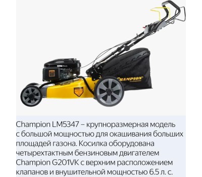 Газонокосилка бензиновая CHAMPION LM5347 Газонокосилка бензиновая