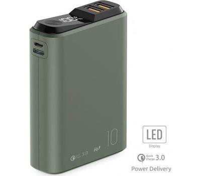 Портативный аккумулятор OLMIO QS-10, 10000mAh, midnight-green (39185)