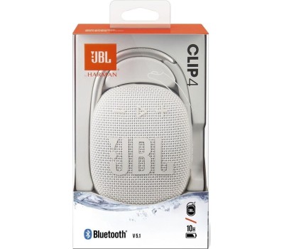 Колонка портативная JBL CLIP 4 WHITE (JBLCLIP4WHT)