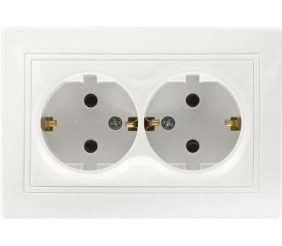 Розетка SMARTBUY (SBE-01w-16-S2-Z) Венера, 2-местная, белый
