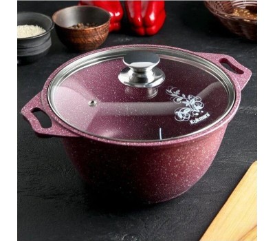 Кастрюля KUKMARA к31tsm а/пр литая 3,0л стекл/кр Trendy style mystery