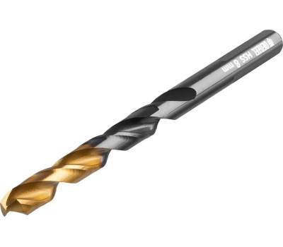 Набор сверл DENZEL Набор сверл по металлу, 1-10 мм, HSS-Tin, Golden Tip, 19 шт 72321