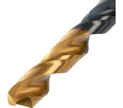 Набор сверл DENZEL Набор сверл по металлу, 1-10 мм, HSS-Tin, Golden Tip, 19 шт 72321