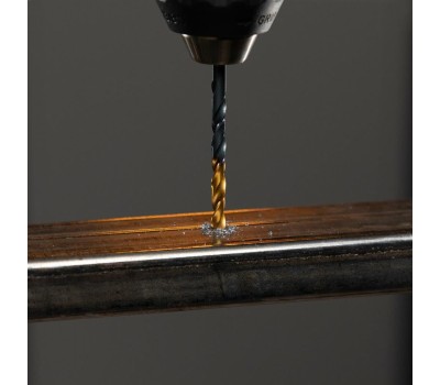 Набор сверл DENZEL Набор сверл по металлу, 1-10 мм, HSS-Tin, Golden Tip, 19 шт 72321