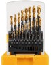 Набор сверл DENZEL Набор сверл по металлу, 1-10 мм, HSS-Tin, Golden Tip, 19 шт 72321