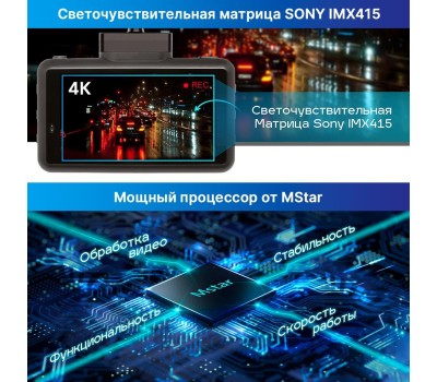 Радар-детектор со встроенным видеорегистратором TRENDVISION DriveCam Real 4K Signature LNA 2CH