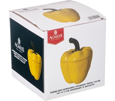 Блюдо для запекания AGNESS 490-424 IL RACCOLTO ПЕРЕЦ с крышкой 730мл
