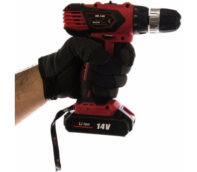 Дрель-шуруповёрт EDON AD-14C черный/красный 14790 14В, 2аккум