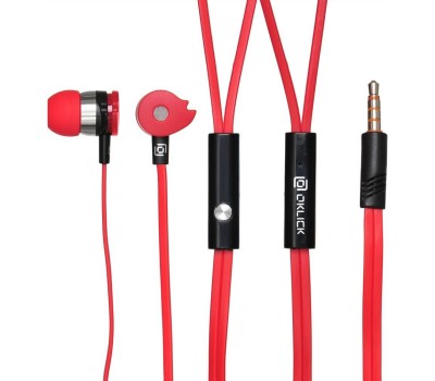Наушники OKLICK Наушники внутриканальные Оклик HP-S-210 1.2м красный проводные в ушной раковине (D1-1R)