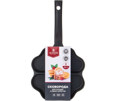 Сковорода AGNESS 932-028 для оладий с а/приг.покрытием 36*19.5*2.0см