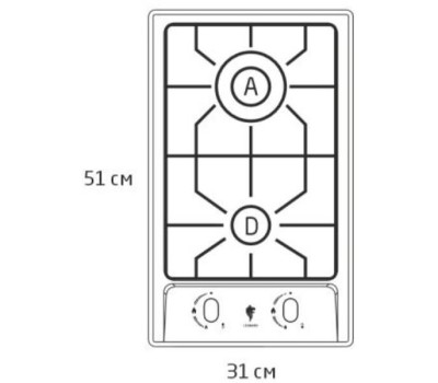 Варочная панель газовая LEONORD LEG-30202S-С