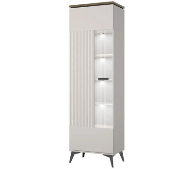 Корпусная мебель АНРЭКС VINATI Шкаф с витриной 1V Цвет ПЕРСИДСКИЙ ЖЕМЧУГ/АМАРОК (3 уп.)