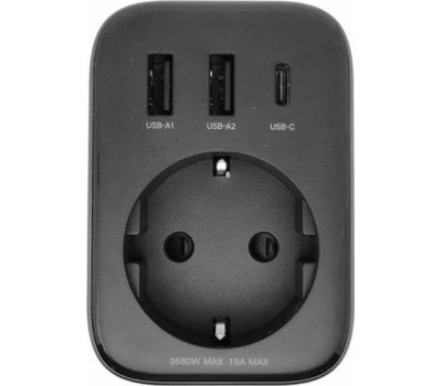 UGREEN Сетевое зарядное устройство CD314 (90613) DigiNest Outlet Extender (1 AC outlets + 30W 2A1C). Цвет: черный