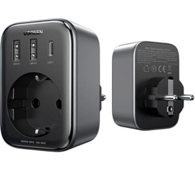 UGREEN Сетевое зарядное устройство CD314 (90613) DigiNest Outlet Extender (1 AC outlets + 30W 2A1C). Цвет: черный