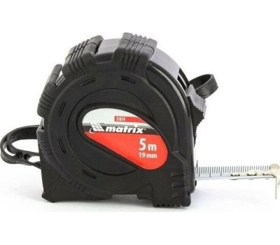 Рулетка MATRIX Рулетка Black,5 м х 19 мм,обрезиненный корпус 31014