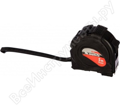 Рулетка MATRIX Рулетка Black,5 м х 19 мм,обрезиненный корпус 31014