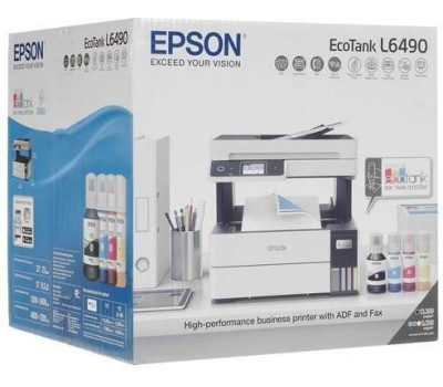 МФУ струйный EPSON МФУ струйное L6490 цветная печать, A4, с СНПЧ, серый [c11cj88405/404/502/507]