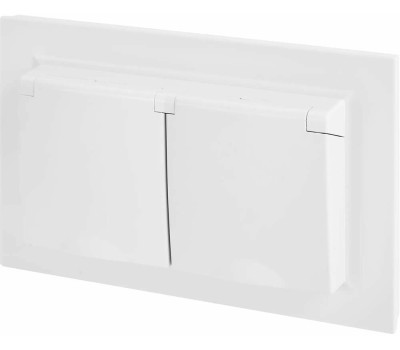 IEK Розетка силовая Brite РСбш12-3-44-БрБ, двойная, скрытая, заземление орки, IP44, белый [br-r26-16-44-k01-f]