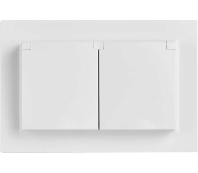 IEK Розетка силовая Brite РСбш12-3-44-БрБ, двойная, скрытая, заземление орки, IP44, белый [br-r26-16-44-k01-f]