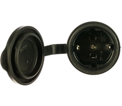 IEK Розетка силовая Омега, одинарная, 1 розетка, открытая, заземление, IP44, черный [pkr21-016-2-k02]