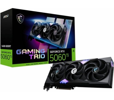 Видеокарта MSI Видеокарта NVIDIA GeForce RTX 5060TI RTX 5060 TI 16G GAMING TRIO OC 16ГБ Gaming Trio, GDDR7, OC, Ret