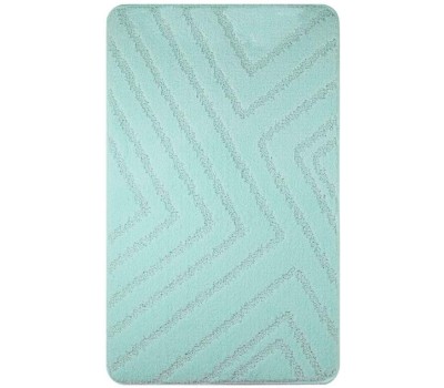 САНАКС - Коврик в ванную КЛАССИК УНИ ПОЛОСКИ, одинарный БИРЮЗОВЫЙ, 55х90 см, 100% полиэстер 00295