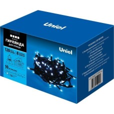 Гирлянда UNIEL (UL-00005264) ULD-S1000-120/DBA WHITE IP67 Гирлянда светодиодная с контроллером, 10м. 120 светодиодов. Белый свет. Провод черный. ТМ Uniel