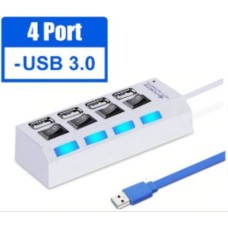 USB-хаб SMARTBUY (SBHA-7304-W) USB 3.0 хаб + выкл., 4 порта, белый