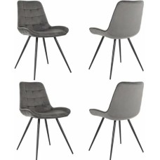 БЮРОКРАТ Стул для дома CH-K2_4 комплект 4шт т.серый Holland 18 металл черный на ножках (CH-K2_1/HL18_4)