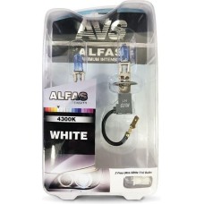 Лампа галогенная AVS ALFAS Maximum Intensity 4300K H1 12V 85W, комплект 2+2 (W5W) шт