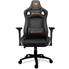 Кресло компьютерное игровое COUGAR Кресло игровое Armor S, на колесиках, искусственная кожа, черный [cuarmsb]