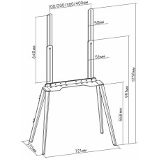 CACTUS Подставка для телевизора CS-ST3644BKWN, 43-65