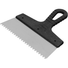 СИБРТЕХ Шпатель из нержавеющей стали, 200 мм, зуб 4 х 4 мм, пластмассовая ручка 85456