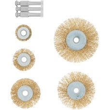 MATRIX Набор щеток для дрели, 5 шт, 5 плоских 25-38-50-63-75 мм, со шпильками, металлические 74494