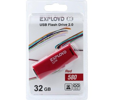 USB флэш-накопитель EXPLOYD 32GB-580-красный [EX-32GB-580-Red]