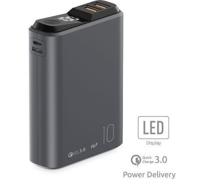 Портативный аккумулятор OLMIO QS-10, 10000mAh, space-gray (39186)