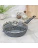 Сковорода МЕЧТА С24902 Premium (mokko) 24см с несъемн. ручкой и стекл. крышкой