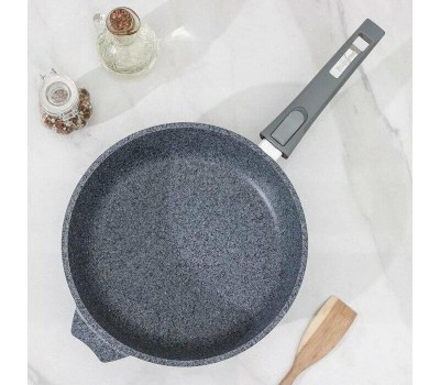 Сковорода МЕЧТА С24902 Premium (mokko) 24см с несъемн. ручкой и стекл. крышкой