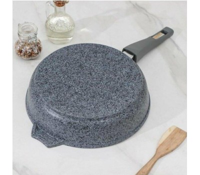 Сковорода МЕЧТА С24902 Premium (mokko) 24см с несъемн. ручкой и стекл. крышкой