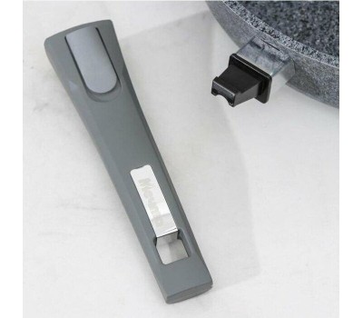 Сковорода МЕЧТА С24902 Premium (mokko) 24см с несъемн. ручкой и стекл. крышкой