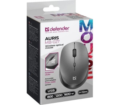Мышь DEFENDER (52029) Auris MB-027 серый