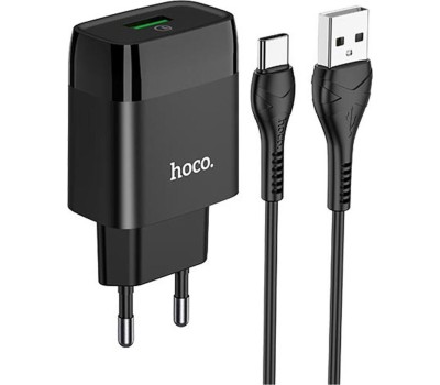СЗУ HOCO (6931474732507) СЗУ HOCO C72Q Glorious single port charger черный