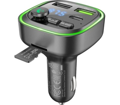 Трансмиттер BOROFONE (6941991104039) BC48 Black 2USB+1Type-C QC3.1