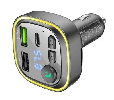 Трансмиттер BOROFONE (6941991104039) BC48 Black 2USB+1Type-C QC3.1