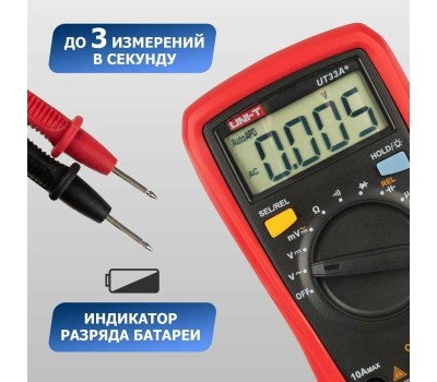 Мультиметр UNI-T (13-0055) Портативный мультиметр UT33A+