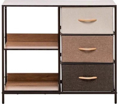Комод LESET Локи Комод 3 ящ. С полками Бежевый/Светло-коричневый/Темно-коричневый